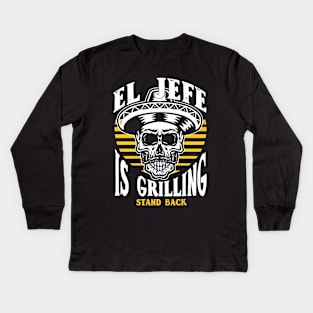 El Jefe Is Grilling Kids Long Sleeve T-Shirt